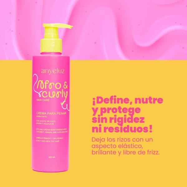 Crema Para Peinar Hidratante Afro & Curly Anyeluz X300 Ml - Image 2