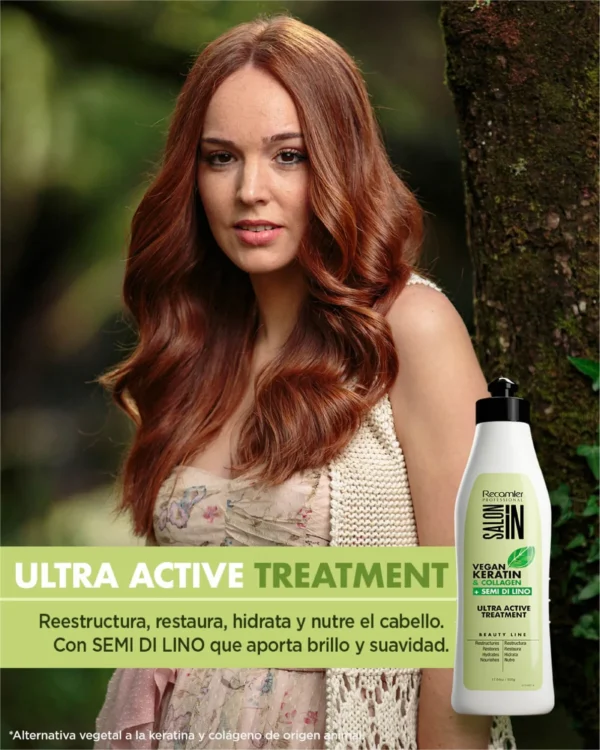 Tratamiento Vegan Keratin Collagen + Semi di Lino Ultractive X500 Ml Salon In Recamier - Image 4