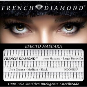 French Diamond – pestaña pelo a pelo – ultra gruesa – efecto Mascara – talla-l