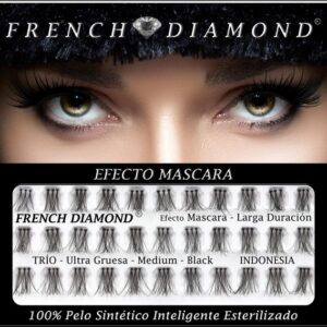 French Diamond – pestaña trio – ultra gruesa – efecto mascara – talla-l