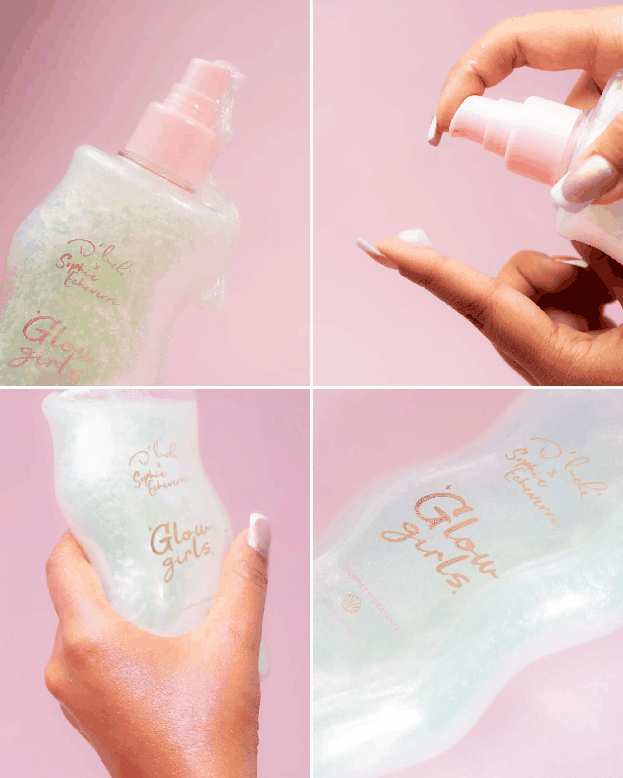 Body Shimmer Glow Girls Sophie Echeverri Hidratante Nacarado Destellos Multicolores y Ácido Hialurónico D'Luchi X200 Ml - Image 3
