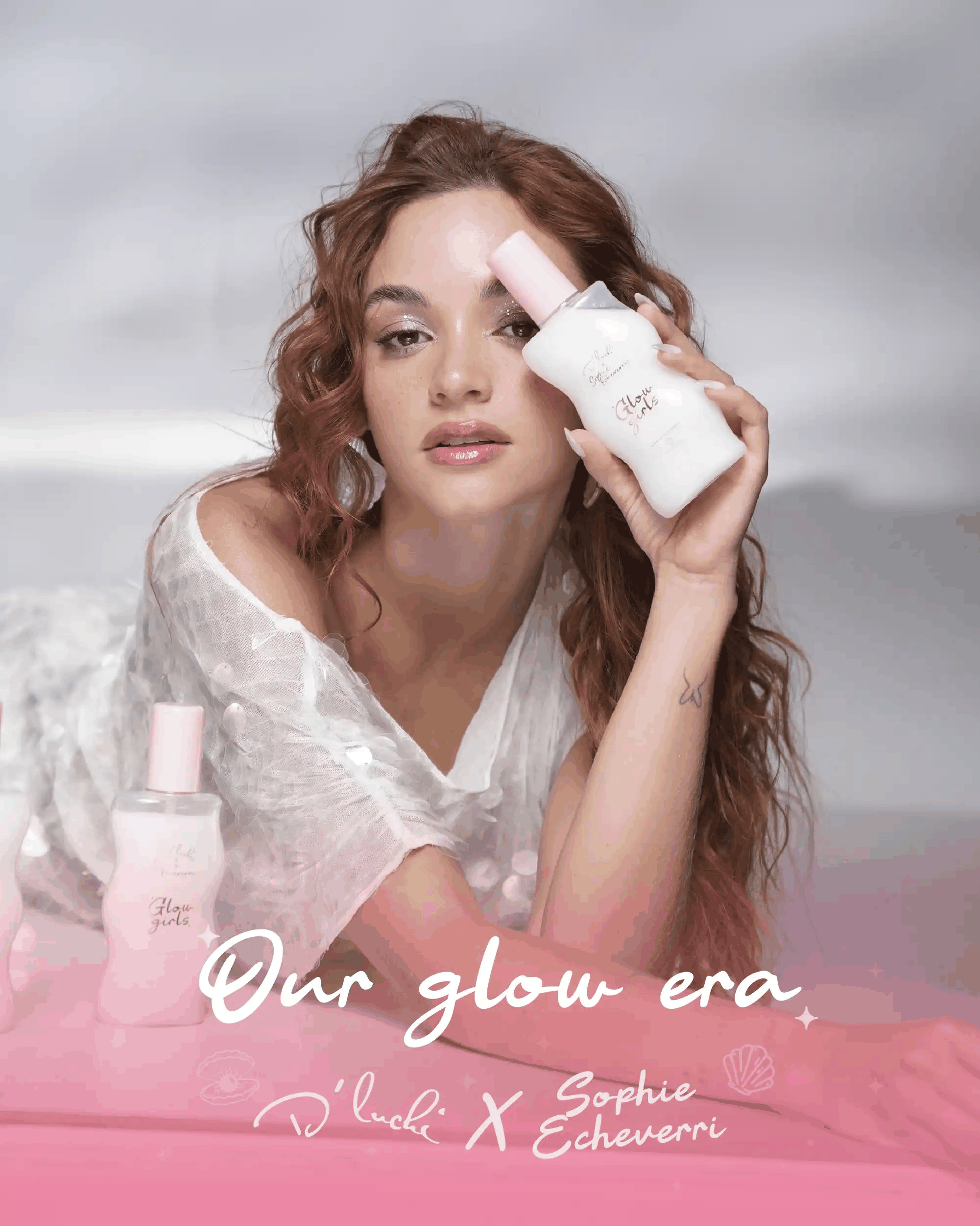Body Shimmer Glow Girls Sophie Echeverri Hidratante Nacarado Destellos Multicolores y Ácido Hialurónico D'Luchi X200 Ml - Image 8