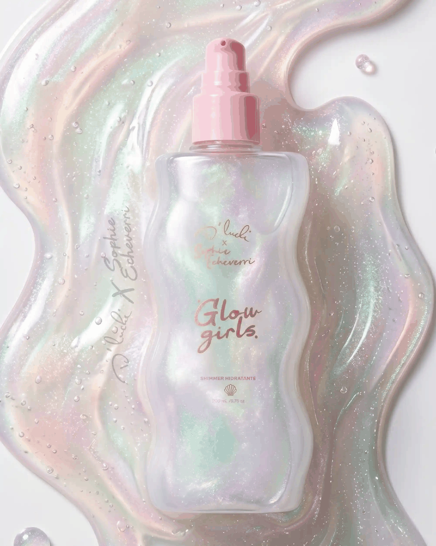 Body Shimmer Glow Girls Sophie Echeverri Hidratante Nacarado Destellos Multicolores y Ácido Hialurónico D'Luchi X200 Ml - Image 9