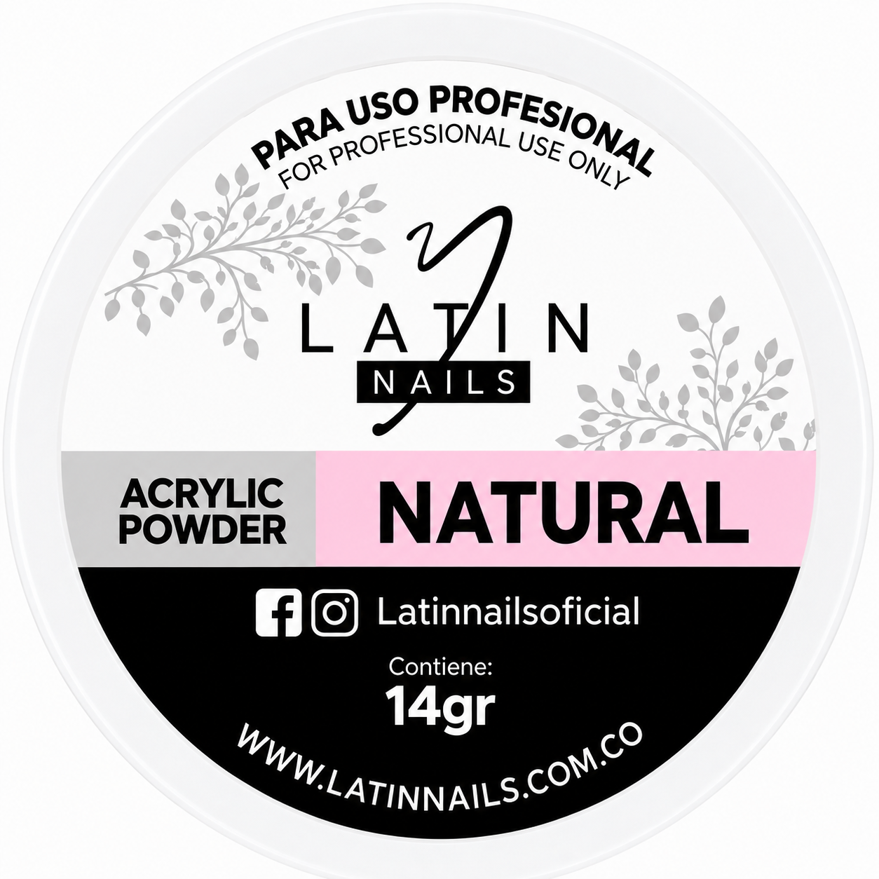 Polvo Acrílico Natural Acrylic Powder X14 Gr Latin Nails