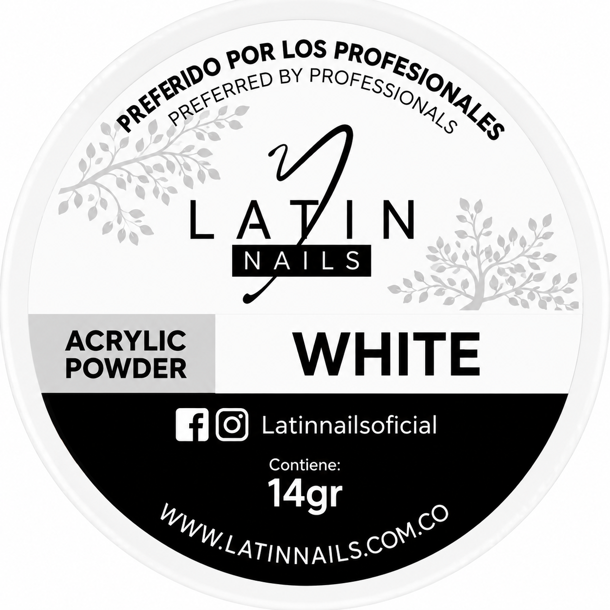 Polvo Acrílico White Acrylic Powder X14 Gr Latan Nails