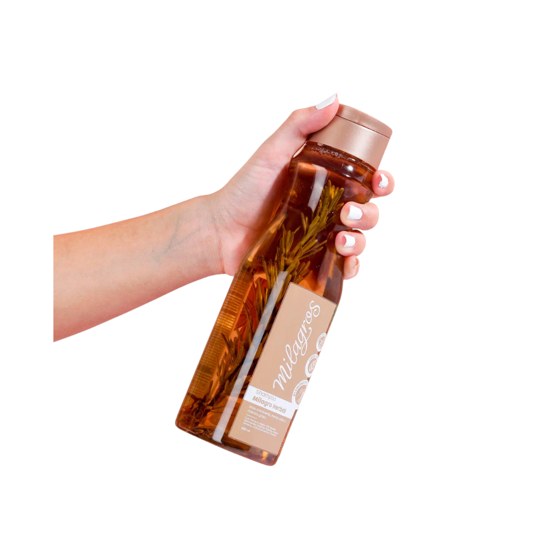 Shampoo Milagro Herbal Con Romero Y Jengibre X450 Ml Milagros - Image 5