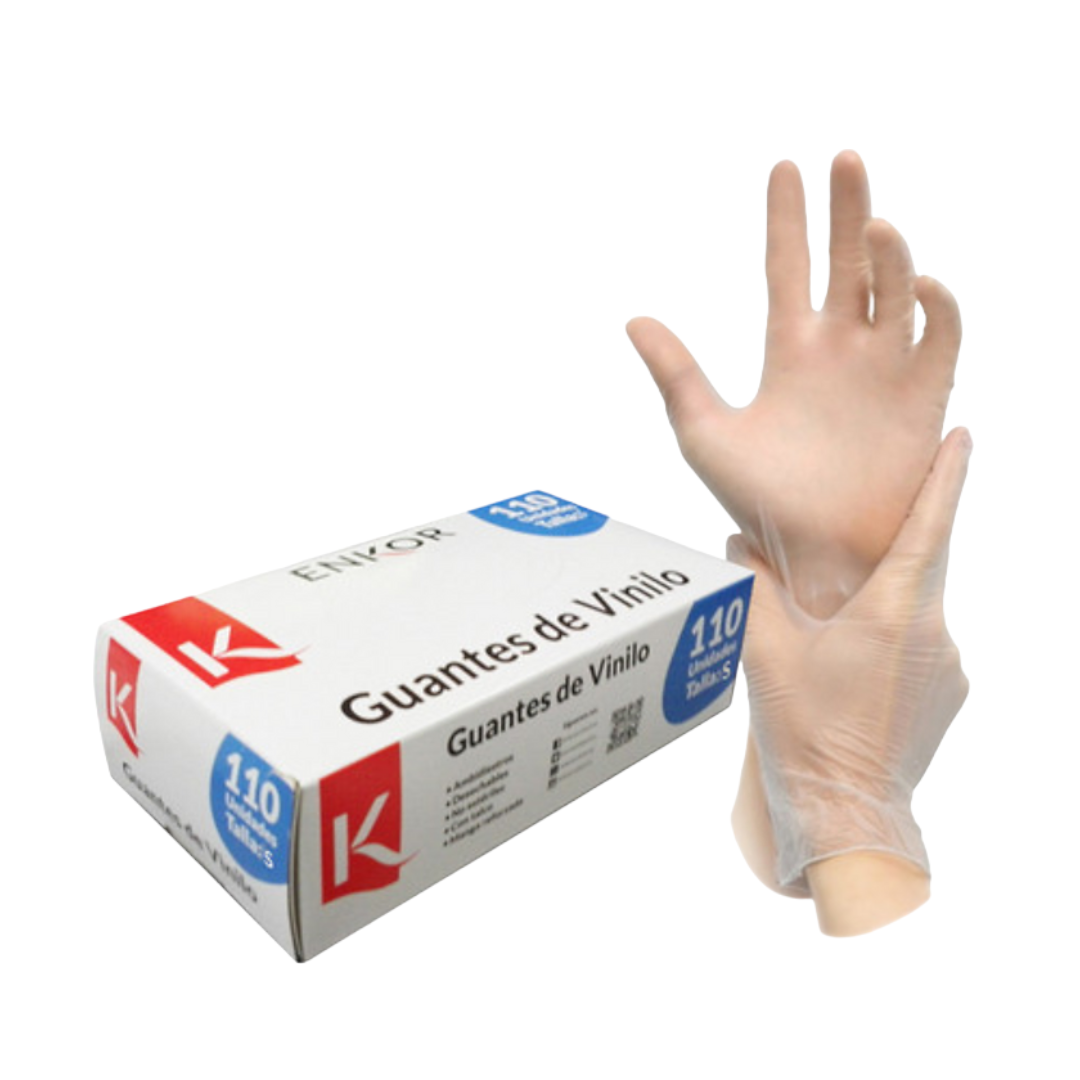 1 Par De Guantes De Vinilo Talla M Enkor Profesional