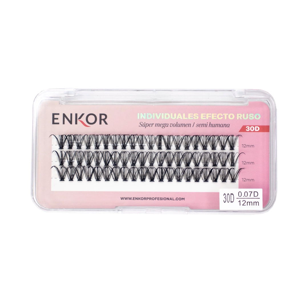 Pestañas Efecto Ruso 30d - 30d 12mm Ref 330019 Enkor Profesional - Image 3