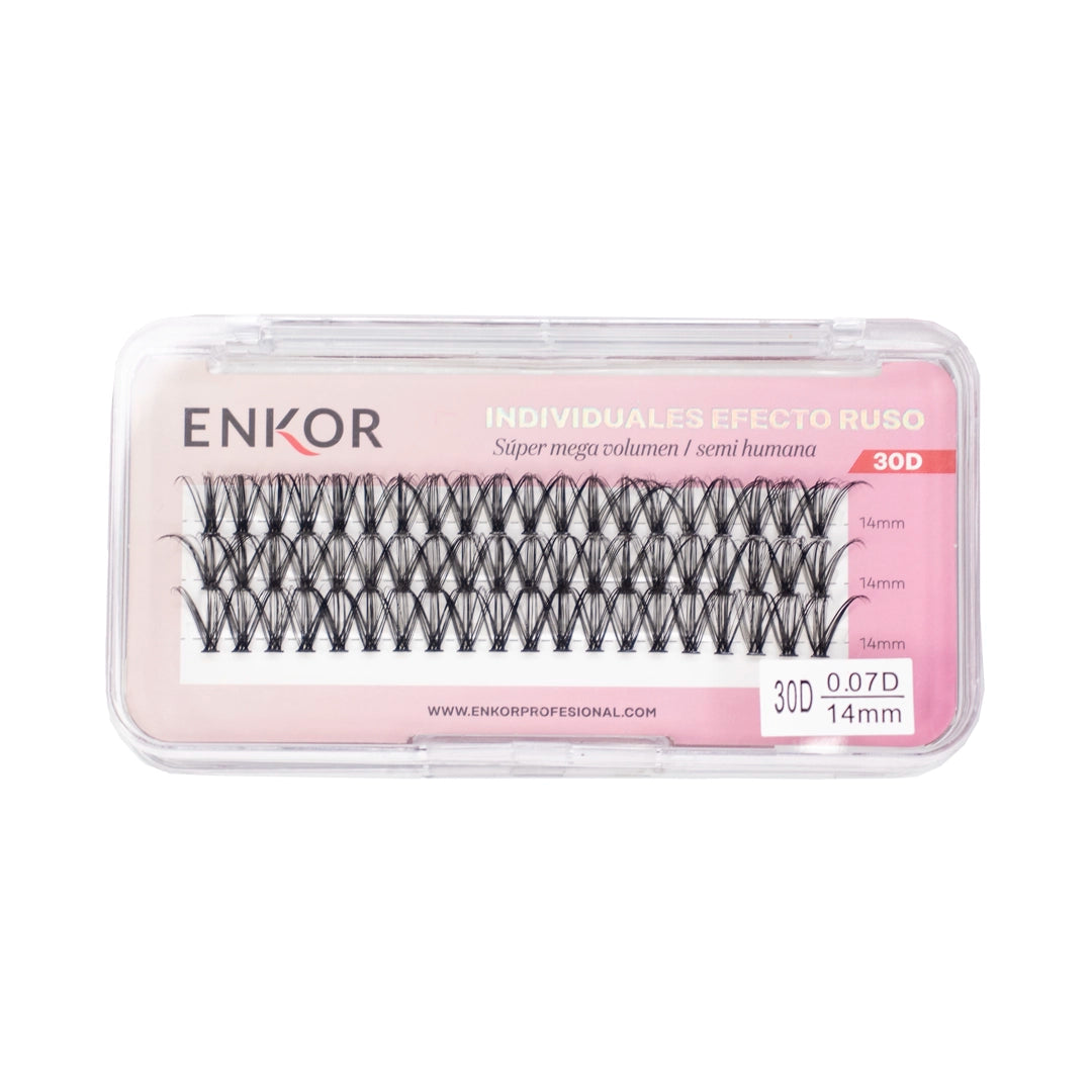 Pestañas Efecto Ruso 30d - 30d 12mm Ref 330019 Enkor Profesional - Image 4