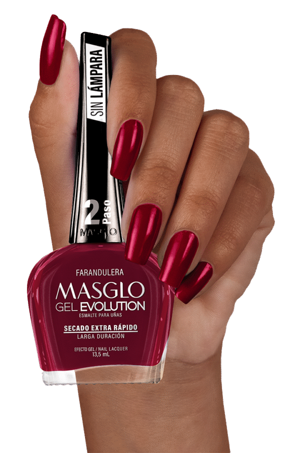 Farandulera - Esmalte Gel Evolution Efecto Gel Masglo 13,5
Ml Cremoso - Gama Rojo - Image 4