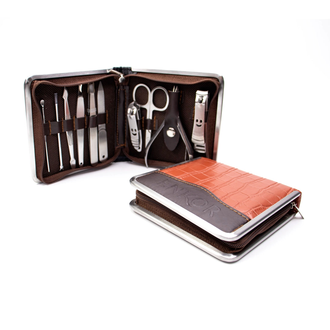 Set De Manicure X10 Piezas Mediano Negro Enkor Profesional - Image 3