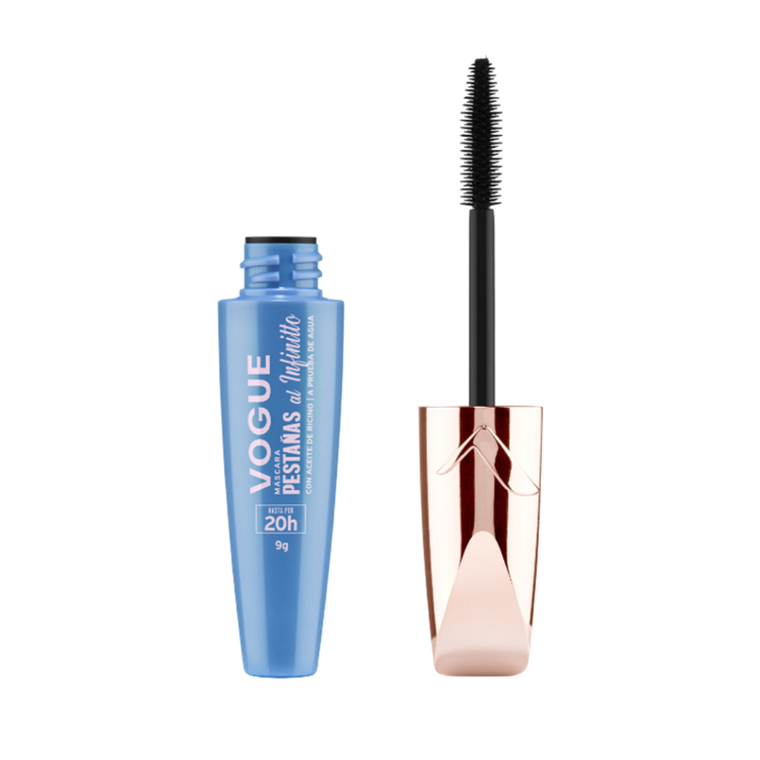 Máscara Pestañas Al Infinitto Con Aceite de Recino A Prueba De Agua Vogue X9 GR Vogue