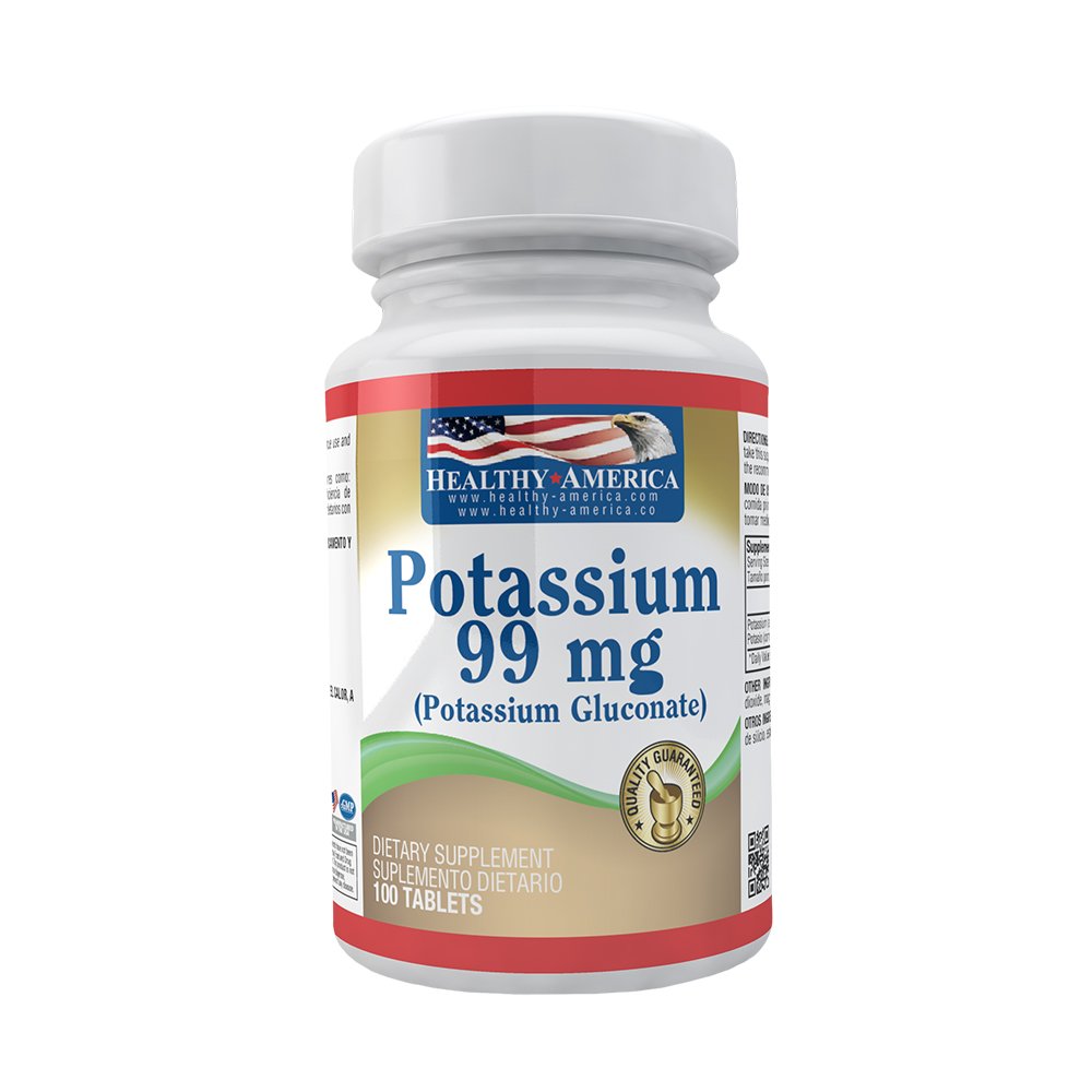Chelated Potassium 99mg (As
  Potassium Gluconate 652 Mg) X100 Tabletas Healthy America