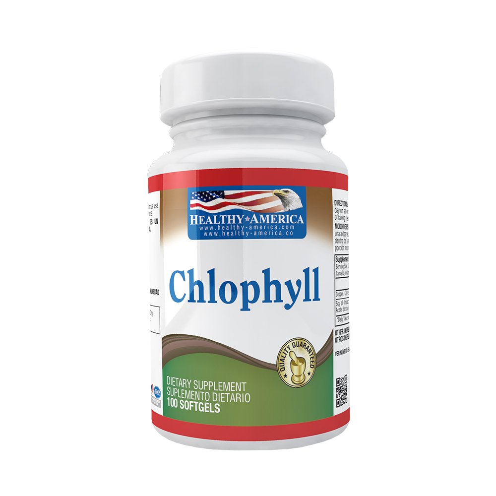 Chlophyll 100mg (Sodium Copper Chlorophyllin) X100 Softgels Healthy America