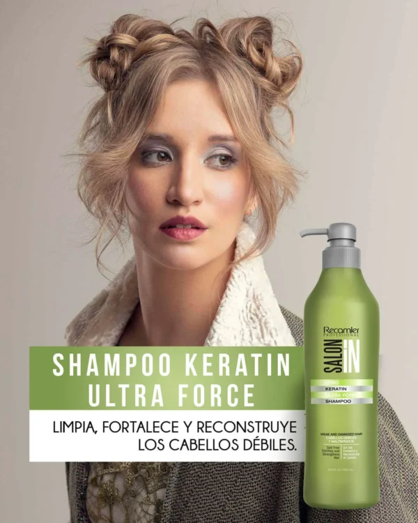 Shampoo Keratin Ultra Force X1000 Ml Sin Sal Salon In Recamier - Image 4