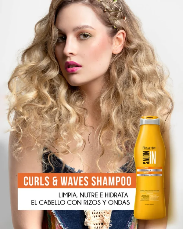 Shampoo Curls & Waves X300 Ml Sin Sal Salon In Recamier - Image 4