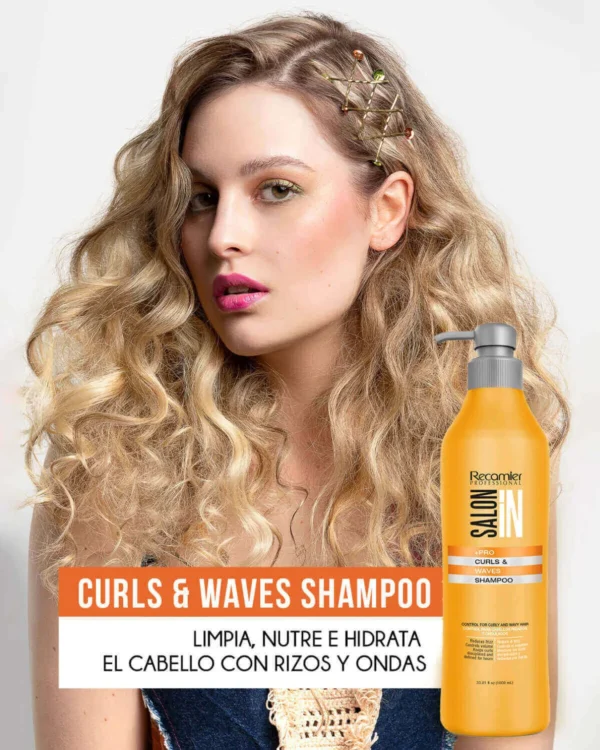 Shampoo Curls & Waves X1000 Ml Sin Sal Salon In Recamier - Image 4