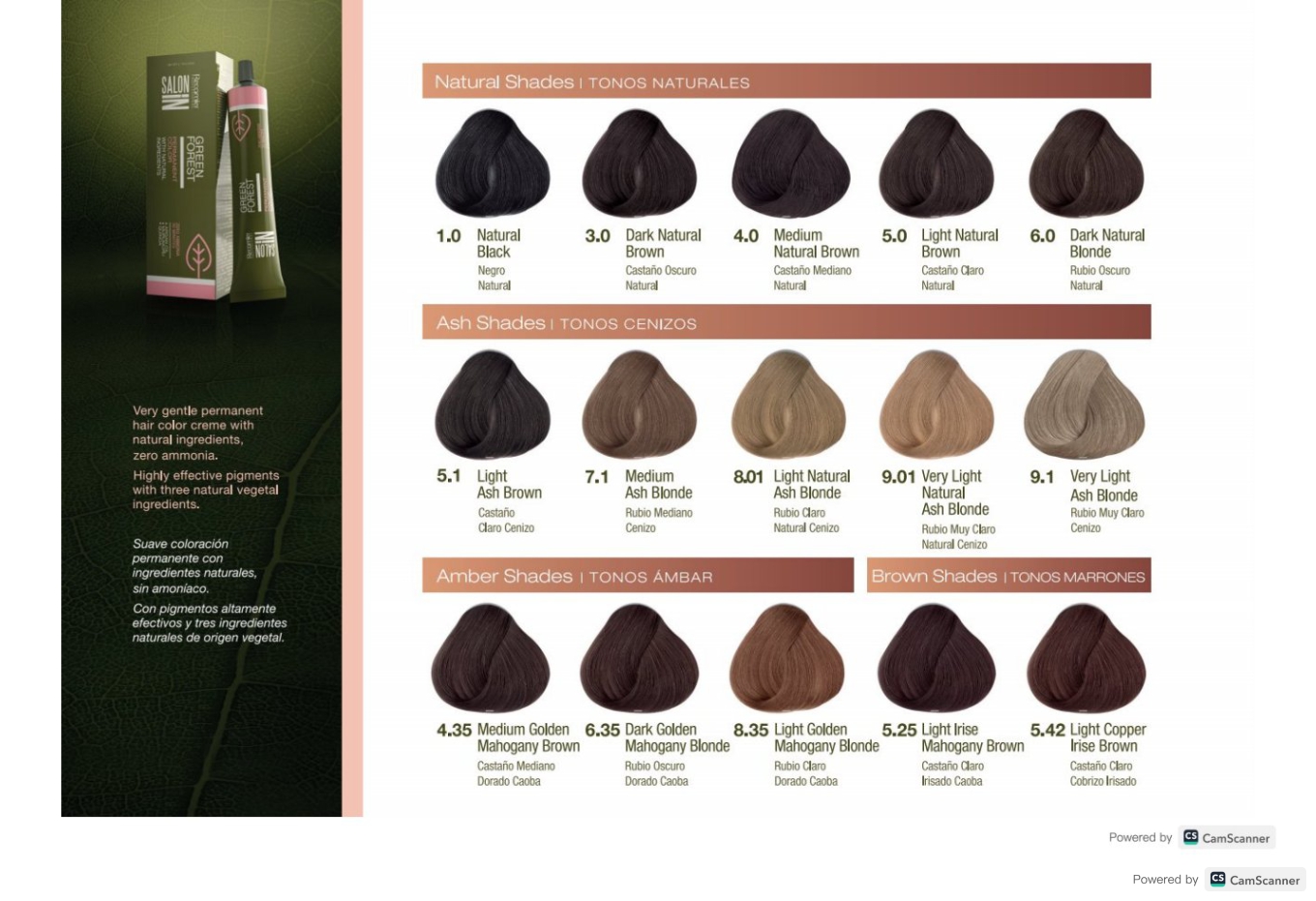 Tintura 6.35 Rubio Oscuro
Chocolate Green Forest Sin Amoniaco Recamier X60 GR - Image 3