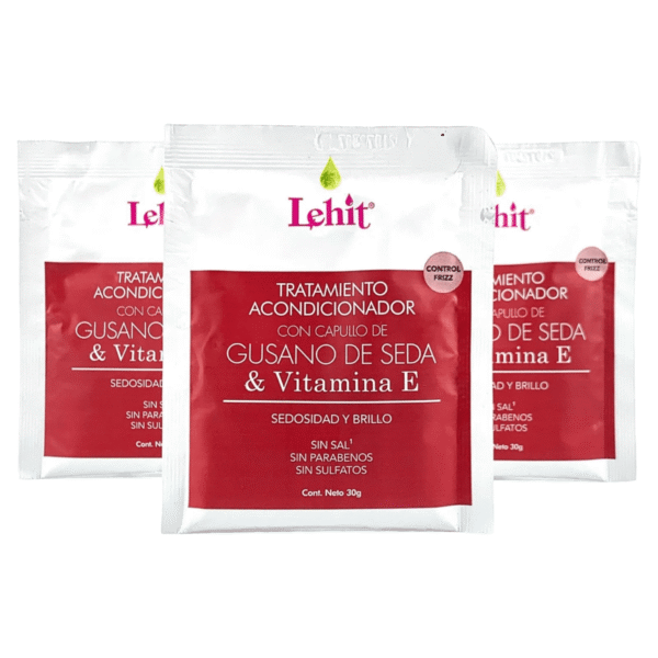 Tratamiento Acondicionador con Capullo de Gusano de Seda y Vitamina E X30 Gr Sachet Lehit