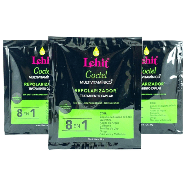 Tratamiento Capilar Coctel Multivitaminico Repolarizador 8 En 1 X30 Gr Sachet Lehit