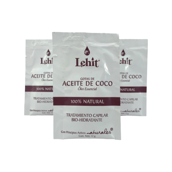 Tratamiento Capilar Oleo Esencial Gotas Aceite de Coco X12 Gr Sachet Lehit