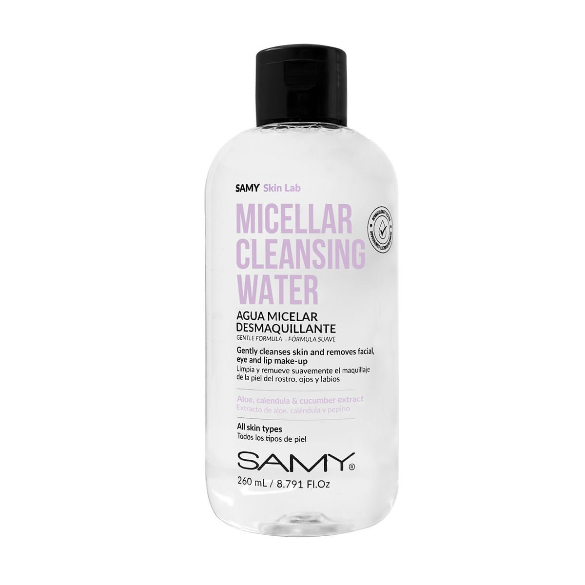 Agua Micelar Desmaquillante Dermatológicamente Comprobada X 260 Ml Samy