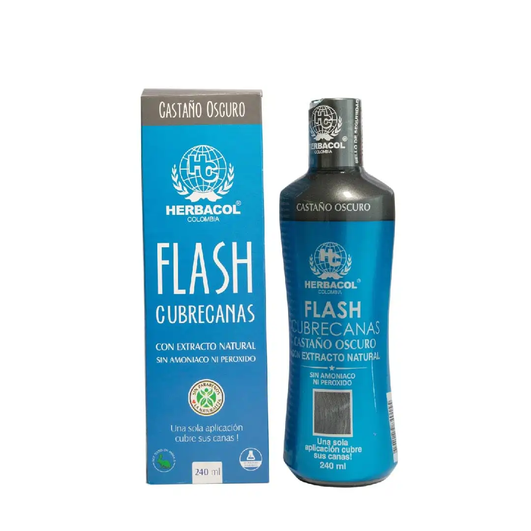 Tonico Capilar Flash Cubrecanas Castaño Oscuro Herbacol X240 Ml - Image 3