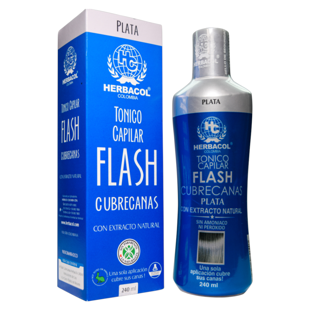 Tónico Capilar Flash Cubrecanas Plata Herbacol X240 Ml - Image 2