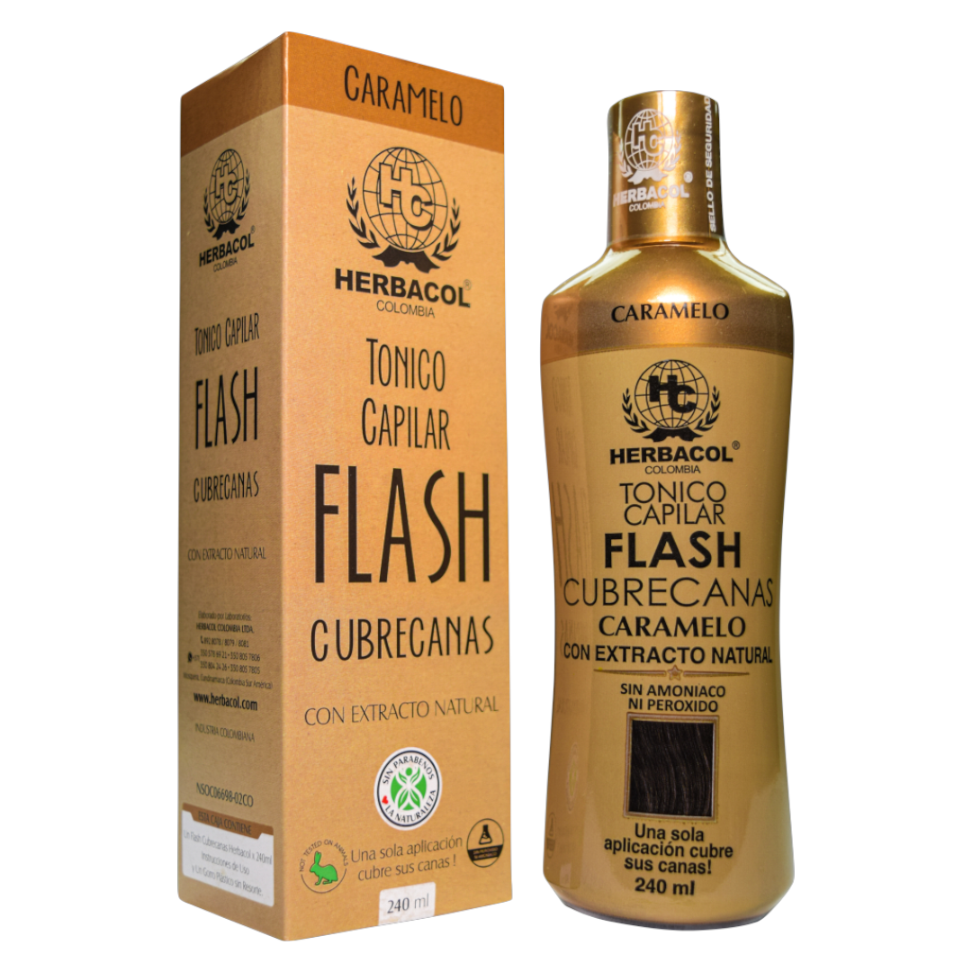 Tonico Capilar Flash Cubrecanas Caramelo Herbacol X240 Ml - Image 2