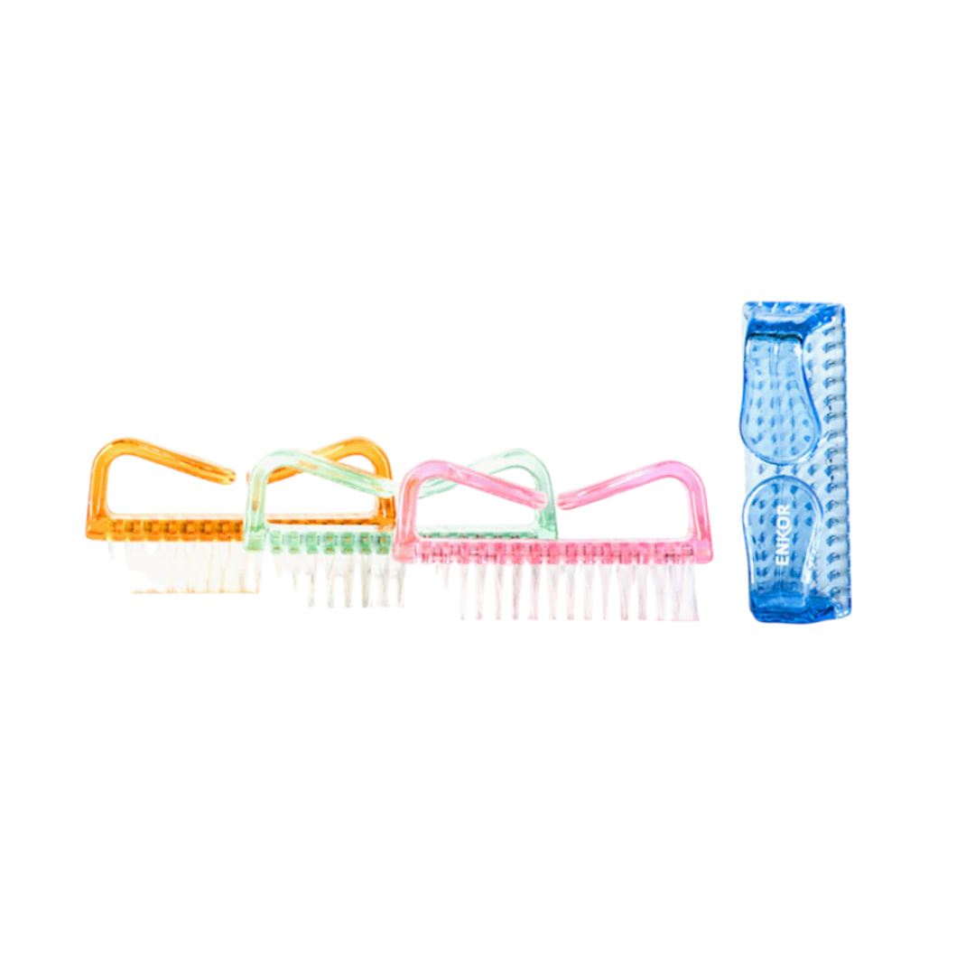 Cepillo Para Uñas Grande Rosado/Azul/Morado Ref 33103 Enkor Profesional - Image 4