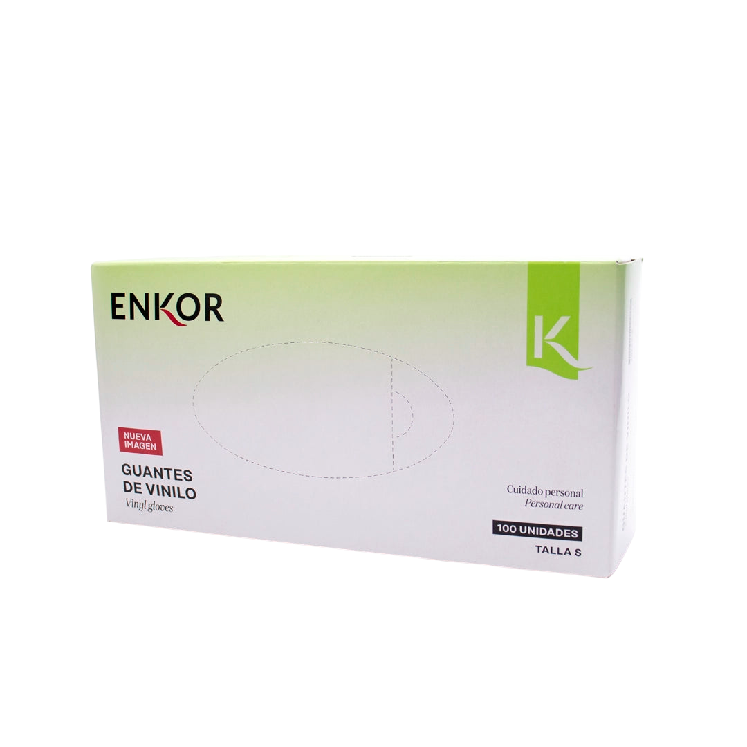 Guantes De Vinilo Talla S Caja X100 Unidades Ref 33351 Enkor Profesional