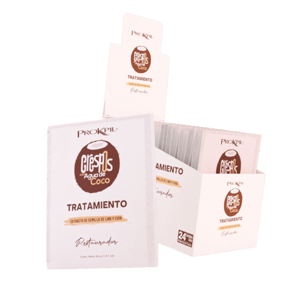 Tratamiento Crespos Con Agua De Coco X40 GR Prokpil  Sachet - Image 2