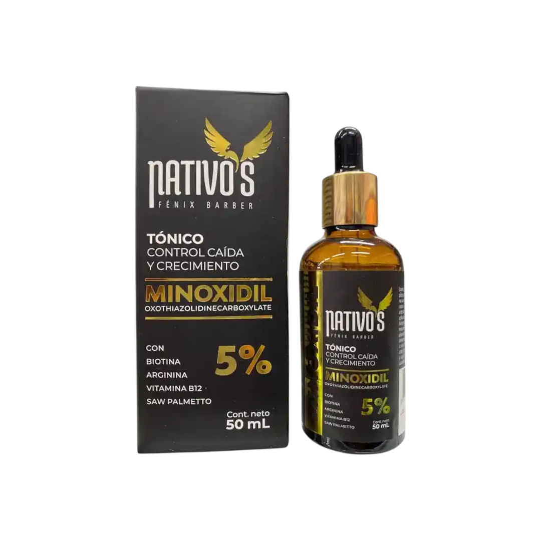 Tónico Capilar Minoxidil al 5% Con Trichogen Control Caida Y Crecimiento X50 Ml Nativos