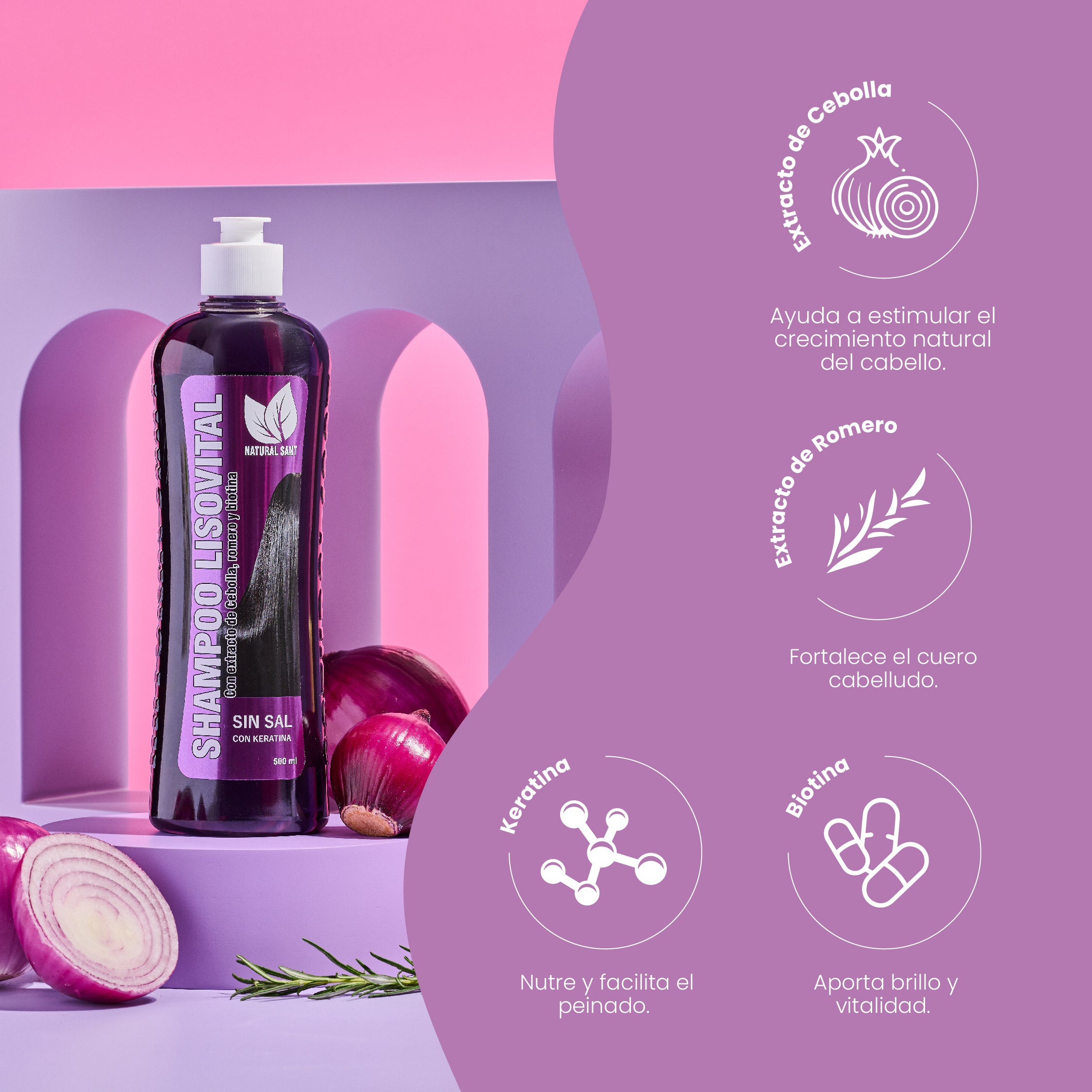 Shampoo Liso Vital X500 Ml
Natural - Image 2