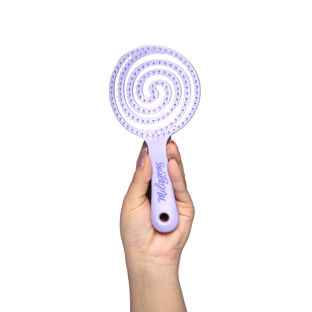 Cepillo Anti Enredo Y Masajeador Capilar 2 En 1 Morado Milagros