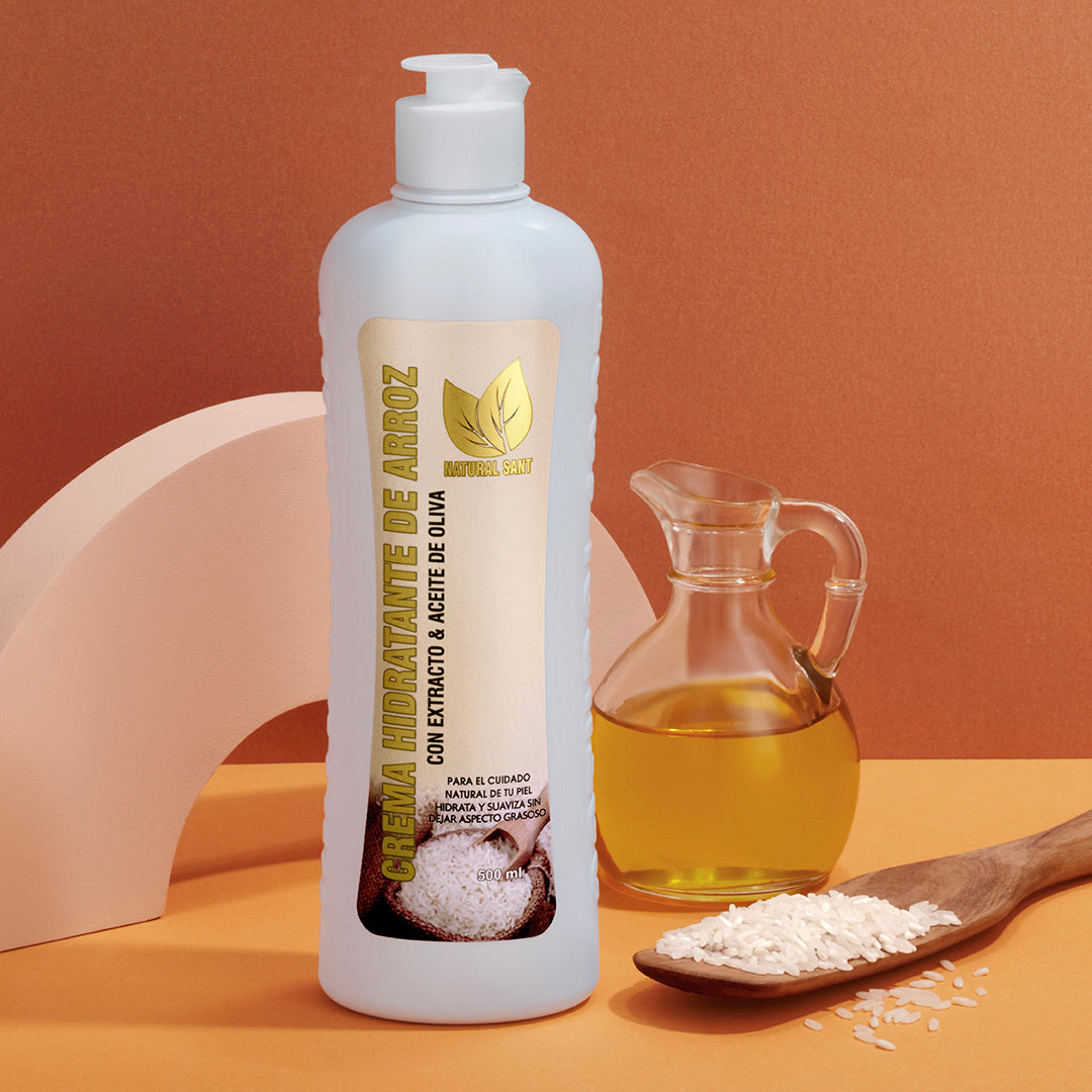 Crema Hidratante Corporal De Arroz Y Aceite De Oliva X500 Ml Natural Sant - Image 2