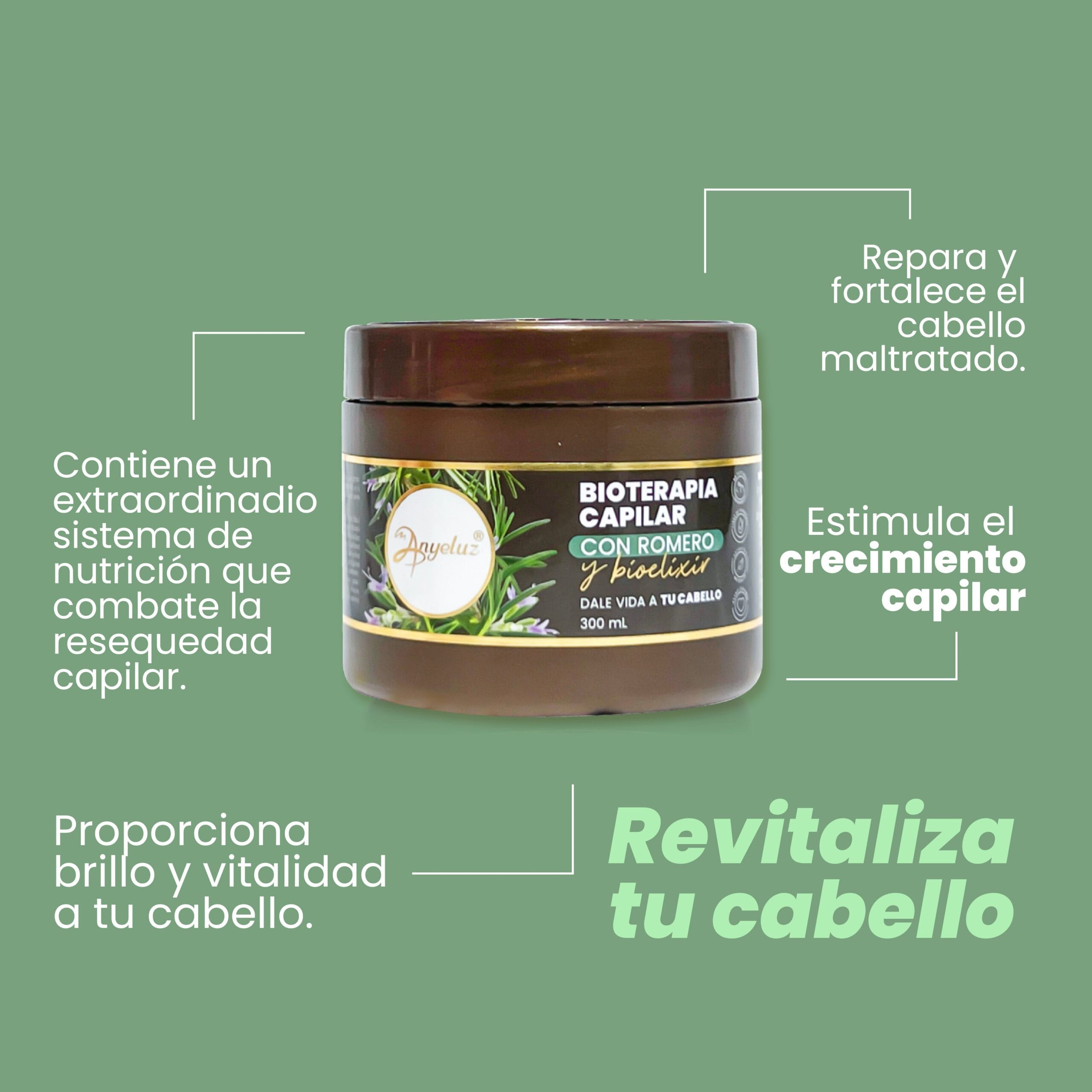 Bioterapia Capilar Con Romero Y Bioelixir Anyeluz X300 Ml - Image 3