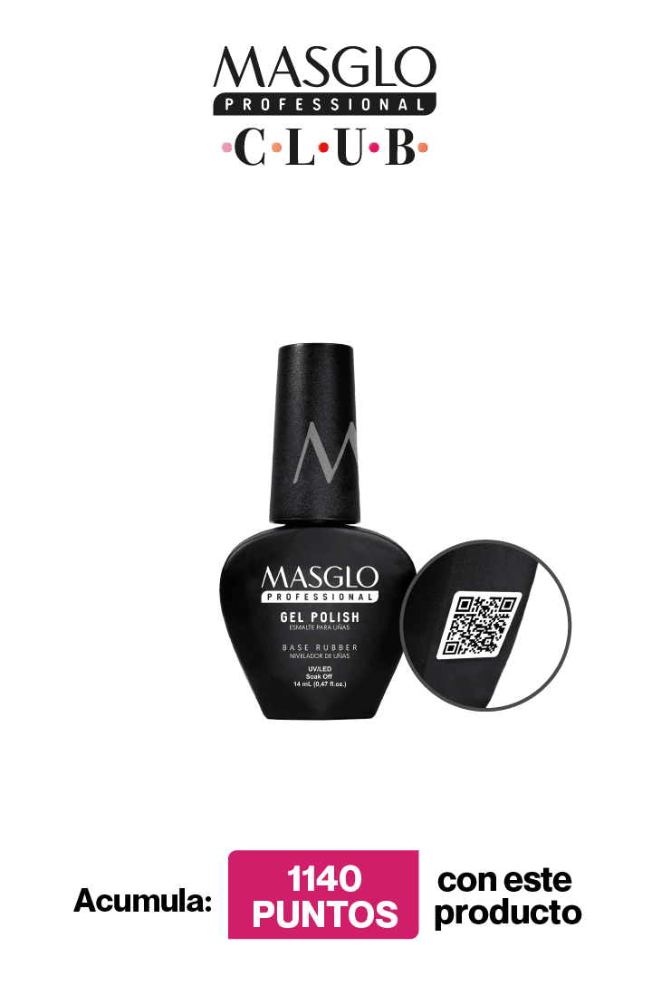 Base Rubber Semipermanente Masglo Professional Gel Polish 14 Ml Traslúcido Gama Traslucido - Image 2