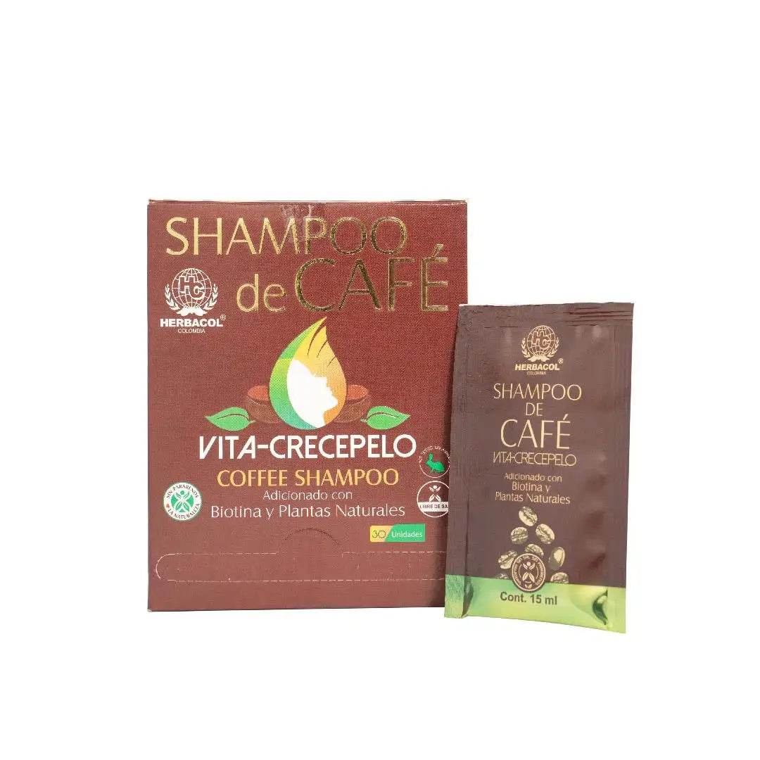 Shampoo De Café Vita-Crecepelo Herbacol Sachet X15 Ml C/U - Image 2
