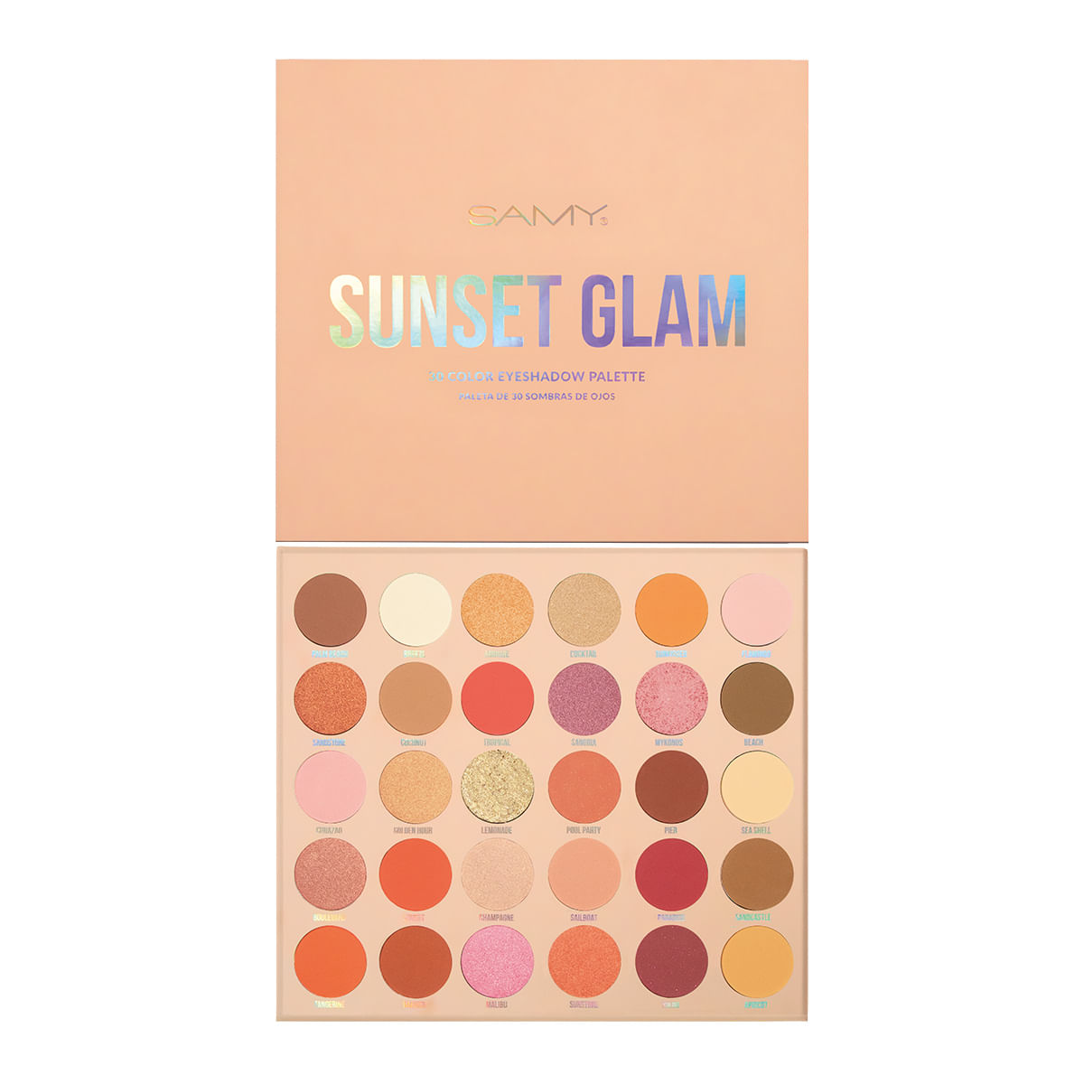 Paleta sombras Sunset Glam x 30 Samy