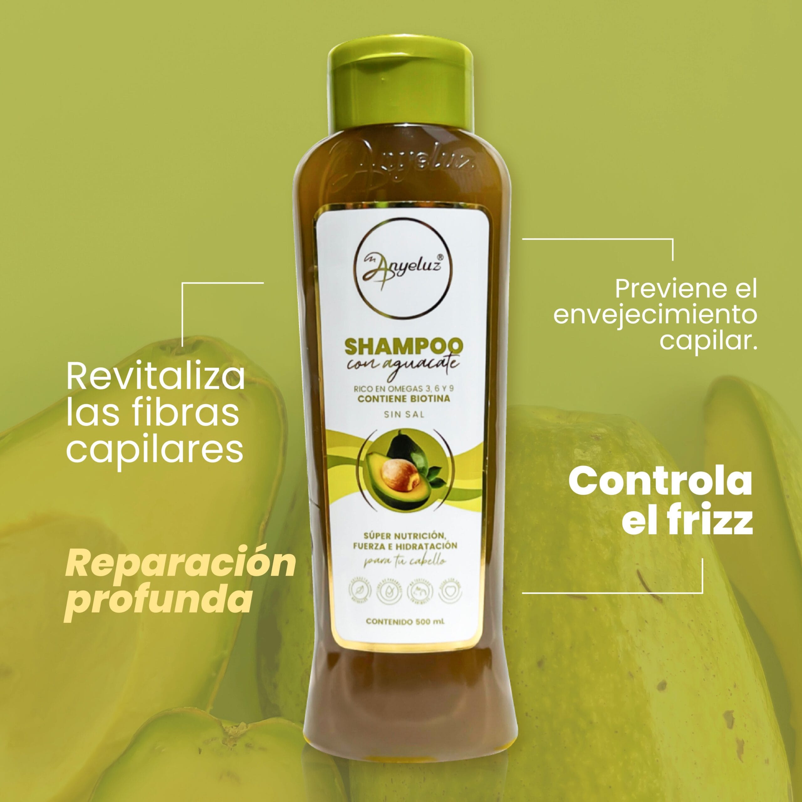 Shampoo Con Aguacate Anyeluz X500 Ml - Image 3