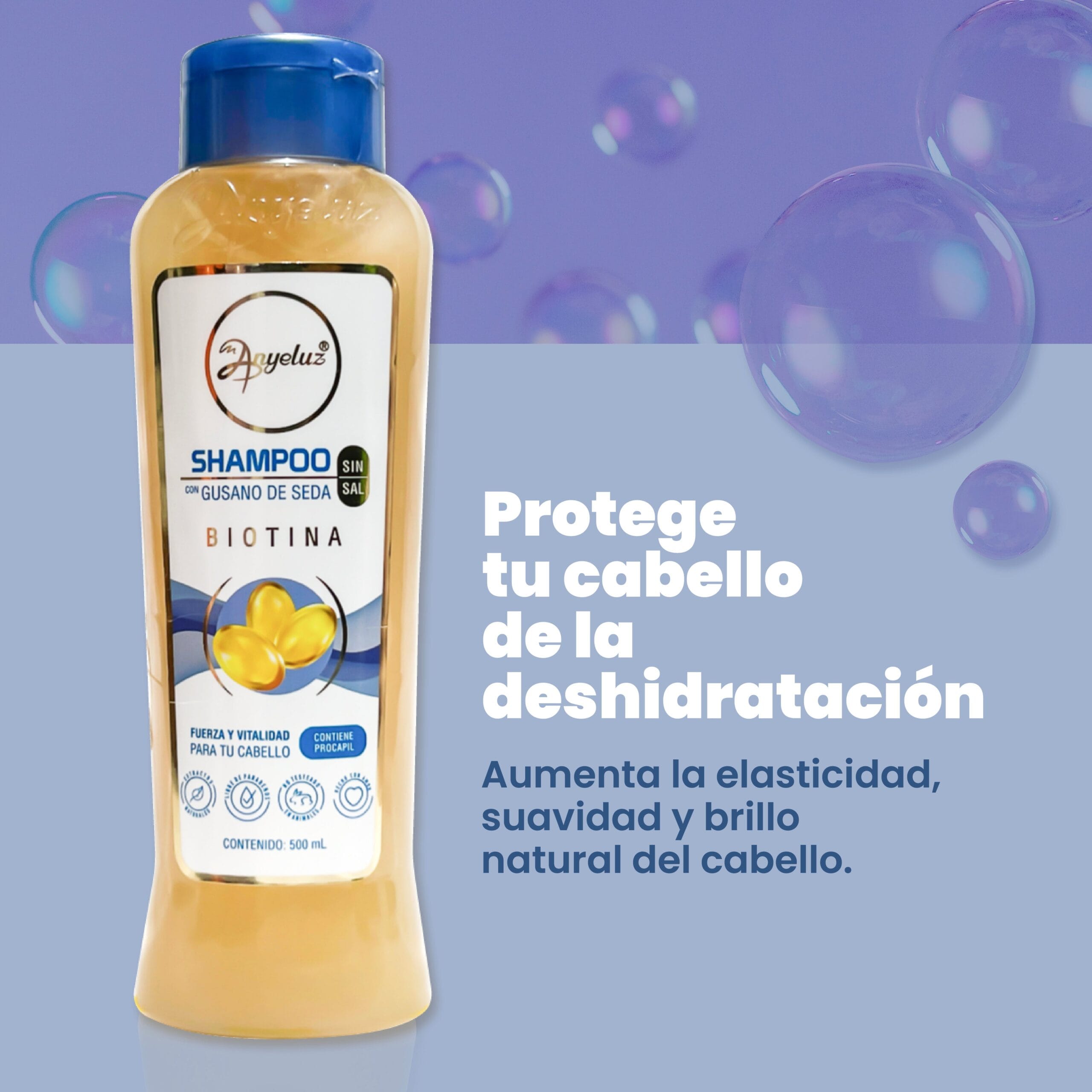 Shampoo Gusano De Seda Anyeluz X500 Ml - Image 2