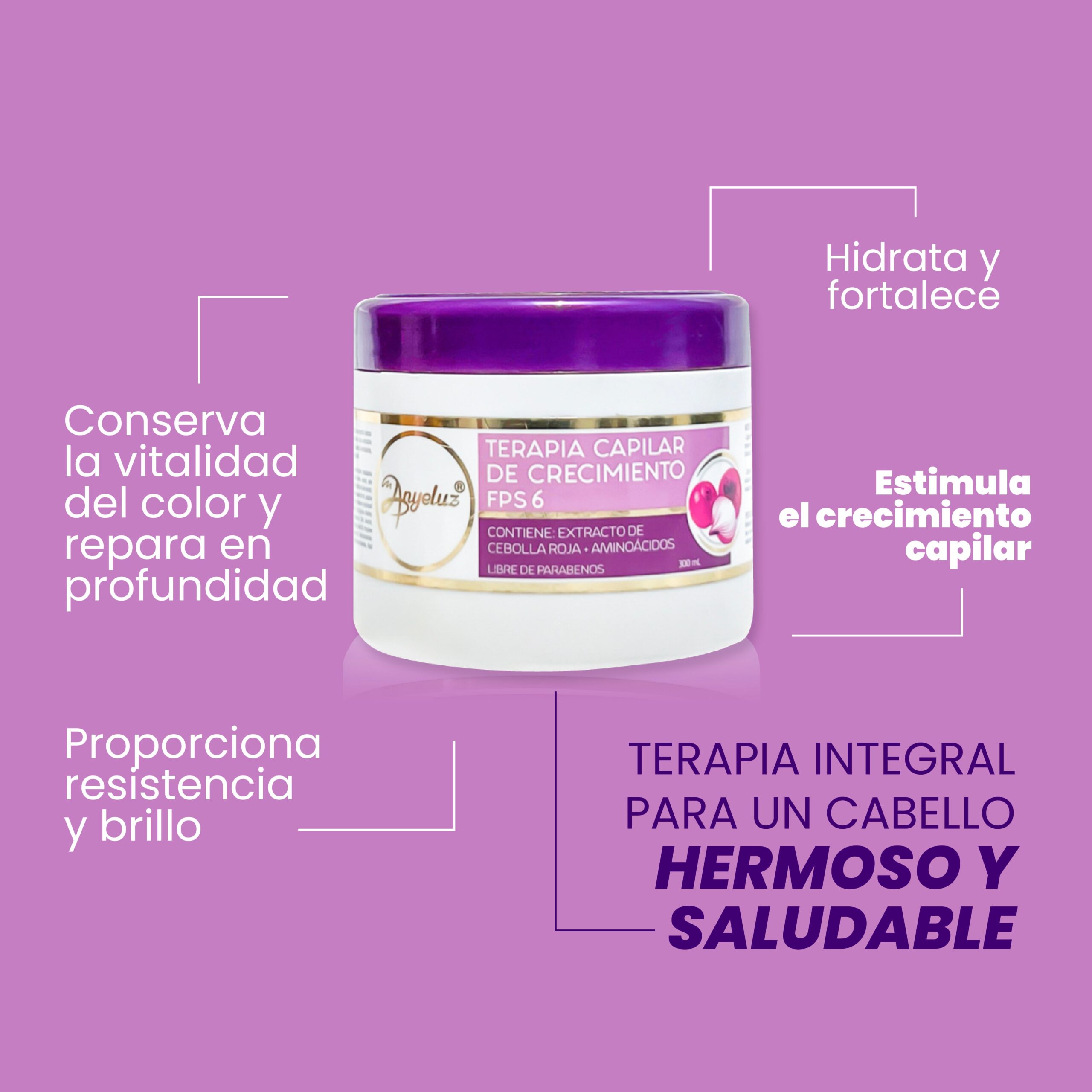 Terapia Capilar De Crecimiento Anyeluz X300 Ml - Image 3
