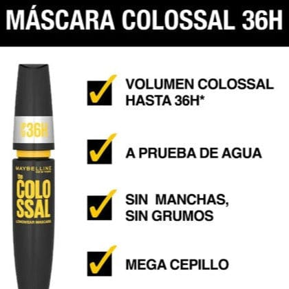 Pestañina The Colossal 36 Horas Maybelline Very Black 212 - Image 3